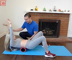 AMWF Korean Man interracial fuck-fest Carolina Sweets yankee Woman Gym Fuck