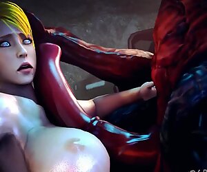 Japansk 3D SYGEPLejeske bliver fucked cumed i hvert hul